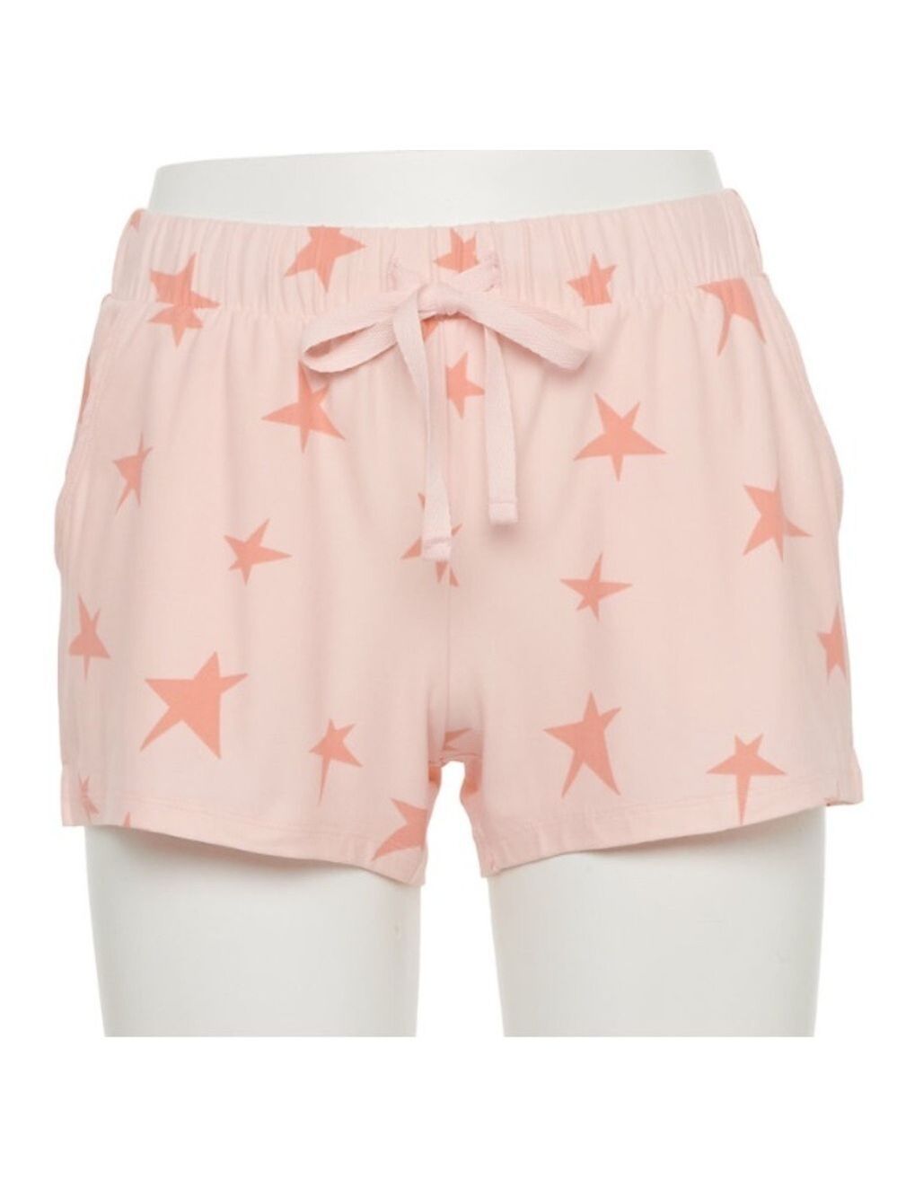 SO 3X pink with coral stars pajama shorts with pockets - Picture 2 of 11